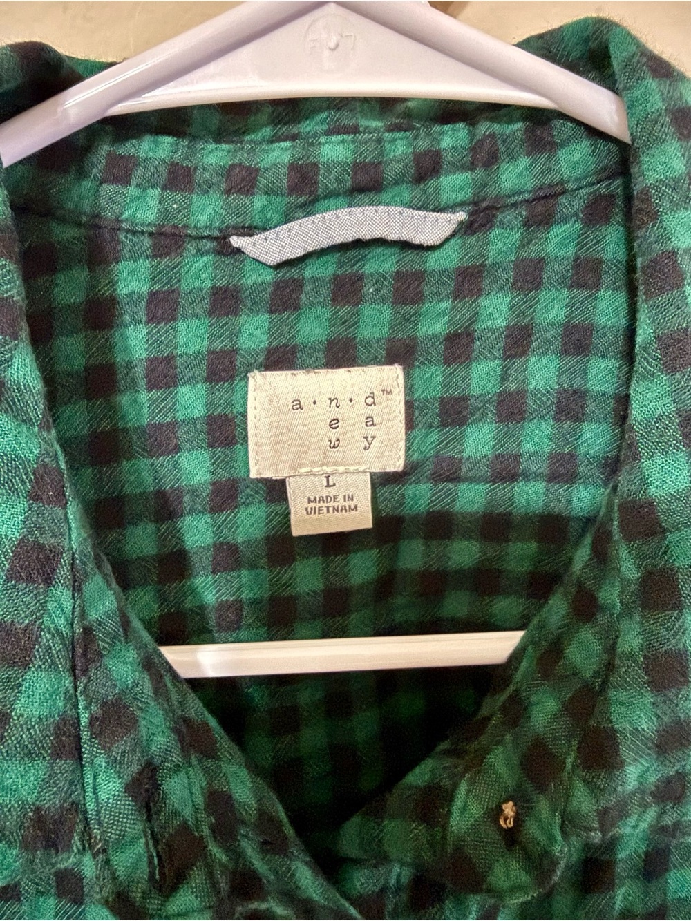 a new day Green and Black Check Button-Down Shirt - Picture 3 of 4